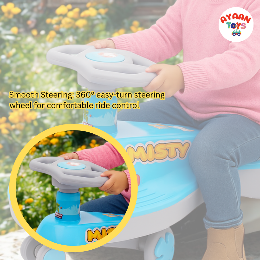 Ayaan Toys - Magic Swing Car Ride On for Kids 1 to 6 Years | Baby Twist Car with Music, Light & Smooth Wheels | No Battery, No Pedal Ride-On Toy for Boys & Girls