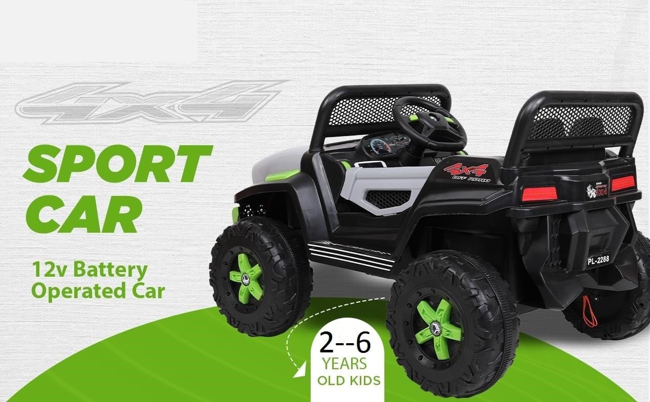 Battery Operated Ride on Jeep for Kids with Music, Lights and Swing- Electric Remote Control Ride on Jeep for Children to Drive of Age 1 to 6 Years-White