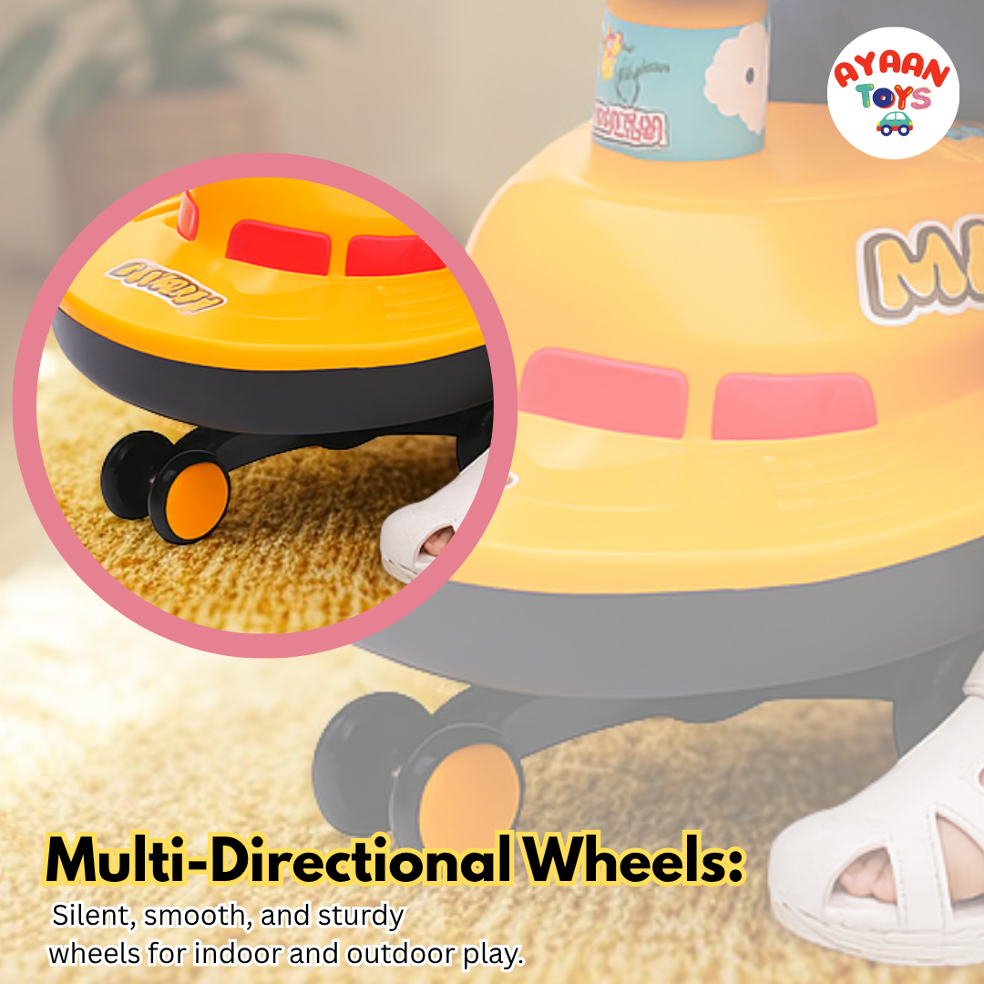 Ayaan Toys - Magic Swing Car Ride On for Kids 1 to 6 Years | Baby Twist Car with Music, Light & Smooth Wheels | No Battery, No Pedal Ride-On Toy for Boys & Girls