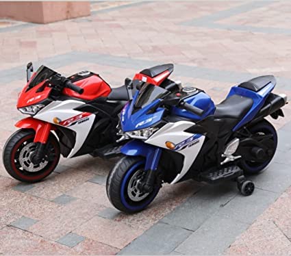 Battery Operated Bike For Kids | R3 Mountain Battery Operated Ride On Motor Bike for Kids, 2 to 7 Years, Blue & White