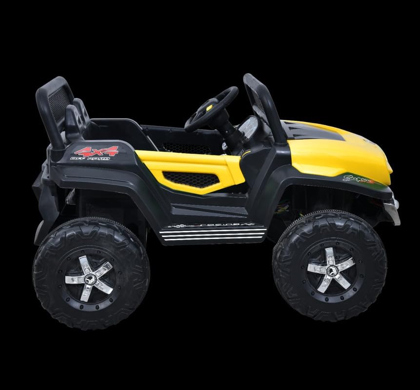 Battery Operated Ride on Jeep for Kids with Music, Lights and Swing- Electric Remote Control Ride on Jeep for Children to Drive of Age 1 to 6 Years-Yellow