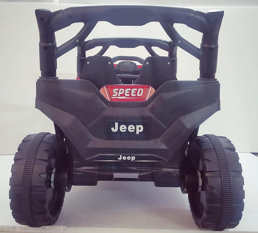 Electric Ride on Jeep for Kids with Music, Led Lights, Swing, Bluetooth Remote and 12V Battery Operated Car for 1 to 4 Years Children to Drive (White)