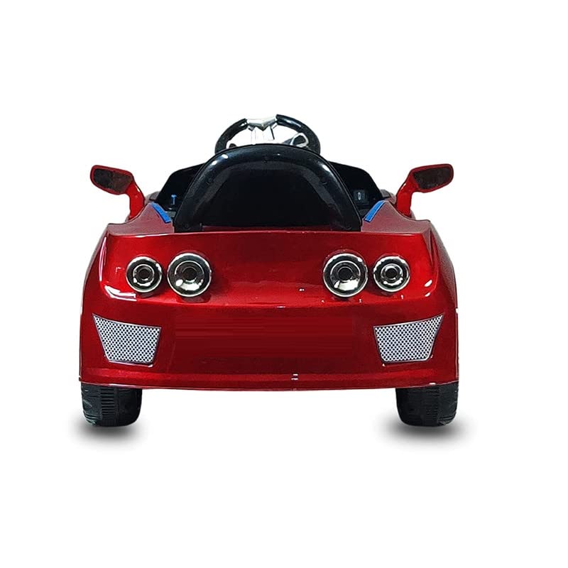 Electric 1008 Car for Kids to Drive of Age 1 to 4 Years, The Painted 12V Battery Operated Ride on Car with Music, Bluetooth Remote, Flashing Lights and Swing (Metallic Red)