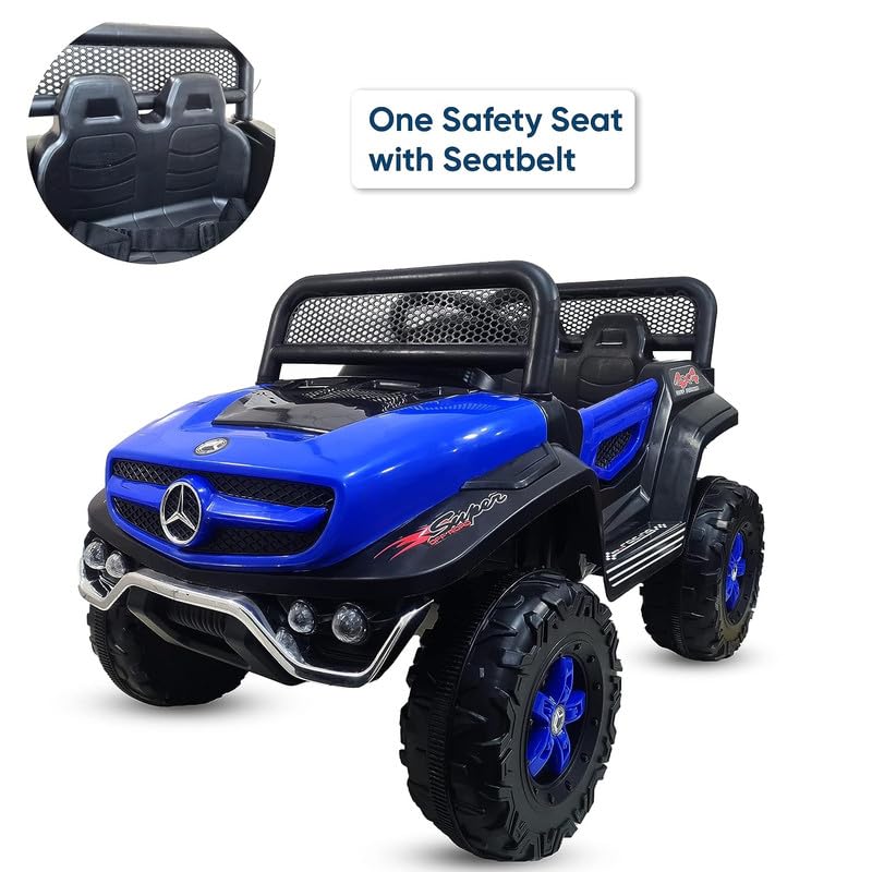 Battery Operated Ride on Jeep for Kids with Music, Lights and Swing- Electric Remote Control Ride on Jeep for Children to Drive of Age 1 to 6 Years-Blue
