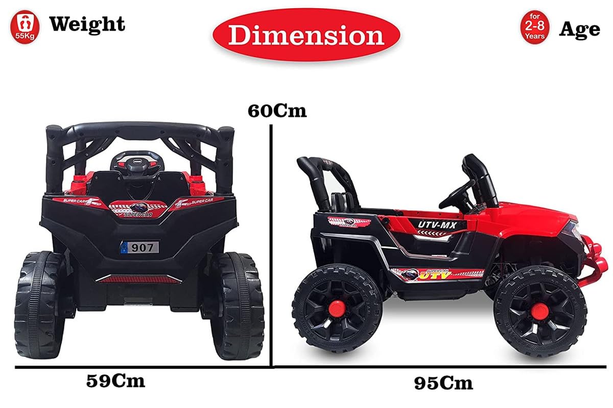 Kids Ride on Battery Operated 1031 Jeep for 1 to 4 Year Kids | Girls | Boys | Children | Giant Jeep (Red)