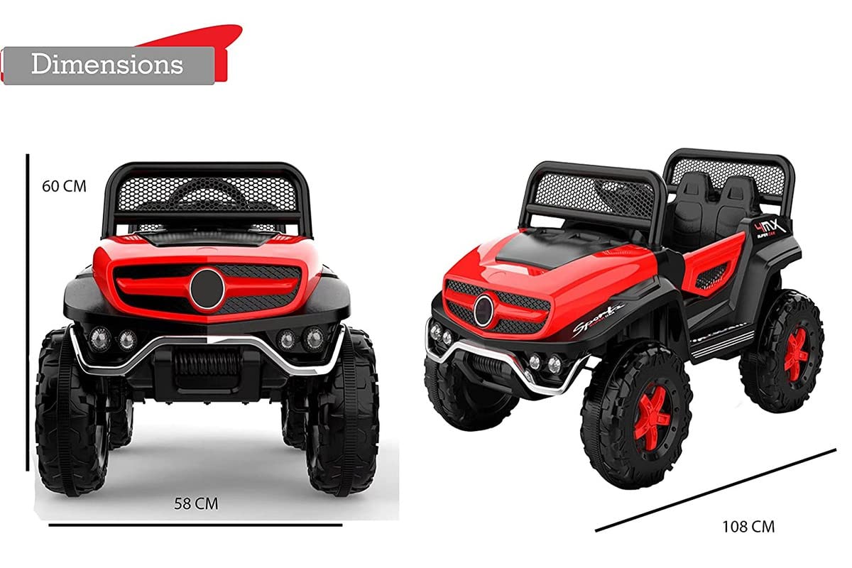 Battery Operated Ride on Jeep for Kids with Music, Lights and Swing- Electric Remote Control Ride on Jeep for Children to Drive of Age 1 to 6 Years, White