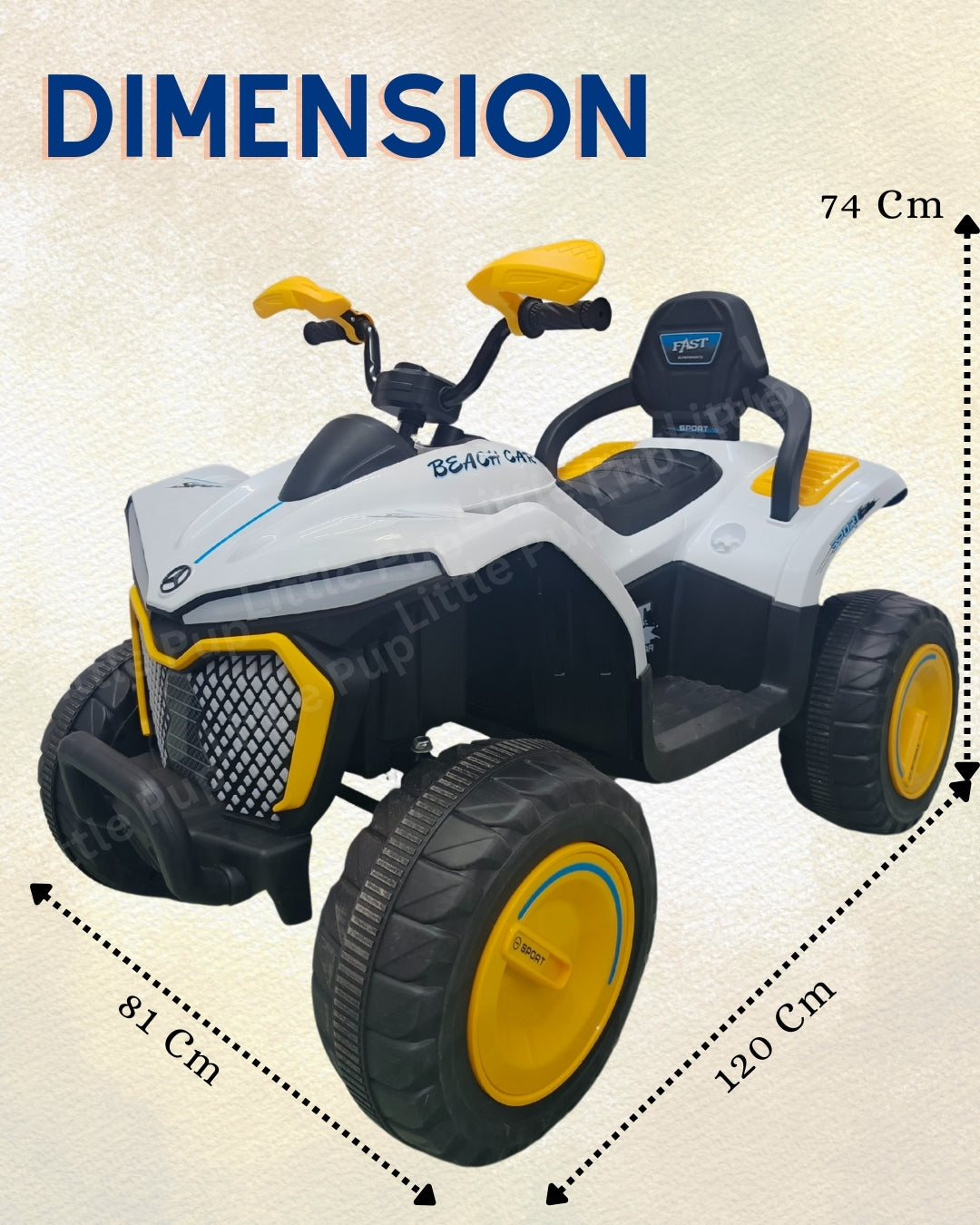 Kids ATV, 12V Electric Ride On Four Wheeler with Remote Control, 7AH Battery, LED Lights, Radio, Music, Battery Powered Ride On Toy for Ages 2-12 Years, White