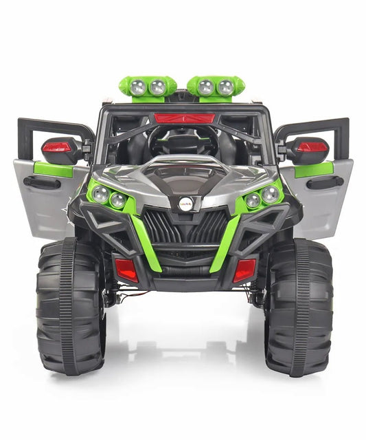12V big battery operated kids jeep with steering motor, suspension and remote control