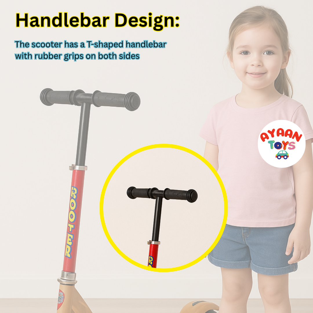 Ayaan Toys - Kids Scooter with LED Light Up Wheels, Foldable Design, Height Adjustable, 2-Wheel Kick Scooter.
