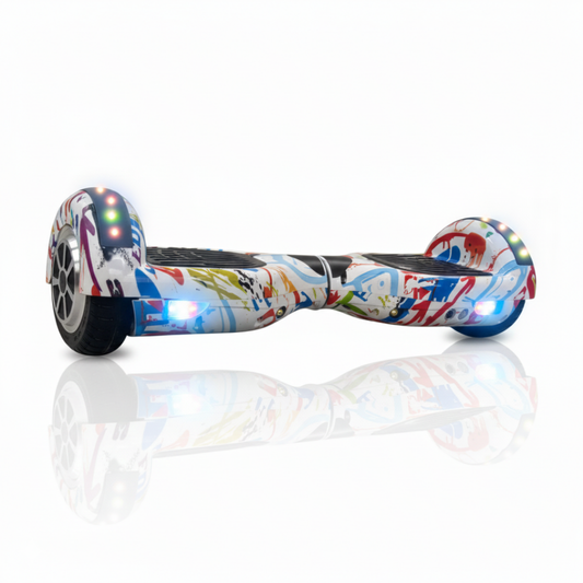 Ayaan Toys - Vibrant Graffiti Style Hoverboard with LED Lights & Bluetooth - 6.5-inch Self-Balancing Electric Scooter for Kids & Adults.