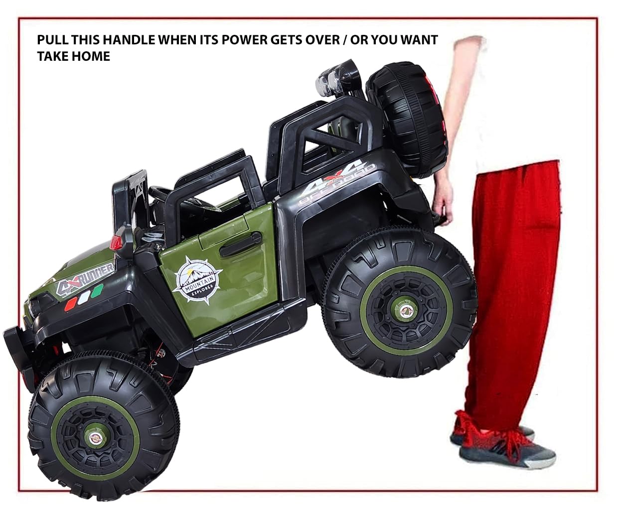 Electric Ride on for Kids | Battery Car For 1 to 7 Year Kids | Car For Kids with Swing Option, Music System, Spring Suspension and Remote Control- Green