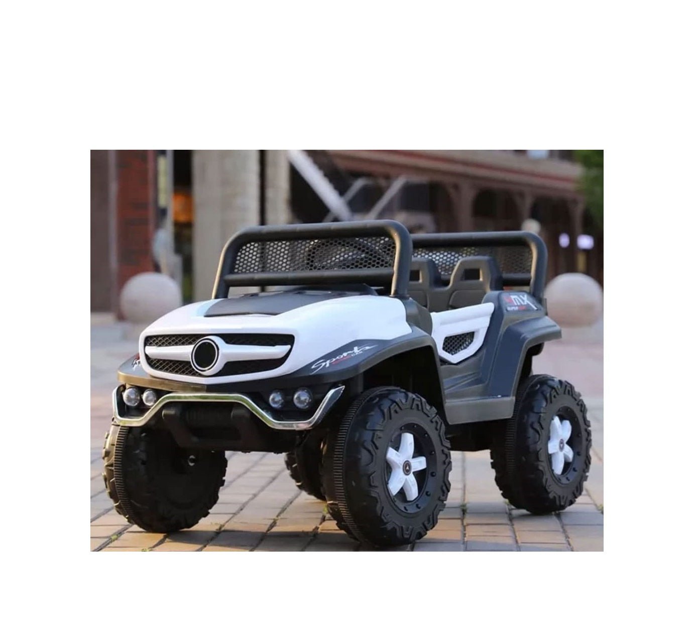 Battery Operated Ride on Jeep for Kids with Music, Lights and Swing- Electric Remote Control Ride on Jeep for Children to Drive of Age 1 to 6 Years, White