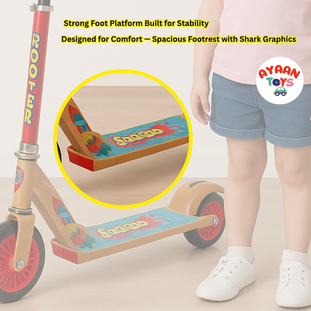 Ayaan Toys - Kids Scooter with LED Light Up Wheels, Foldable Design, Height Adjustable, 2-Wheel Kick Scooter.