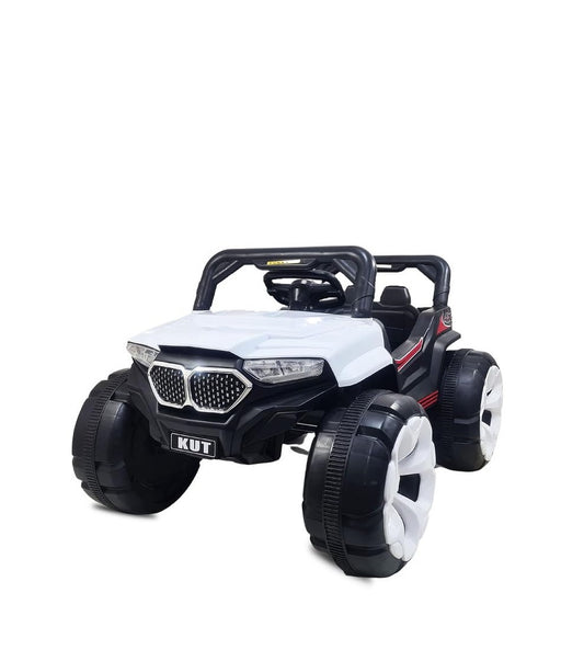 Battery Operated Jeep for Kids  KV695 Big Wheeler| The Electric Ride on Car with 2x6v Batteries, Music System Swing and Remote Jeep for 2 to 4 Years Children to Drive (White)