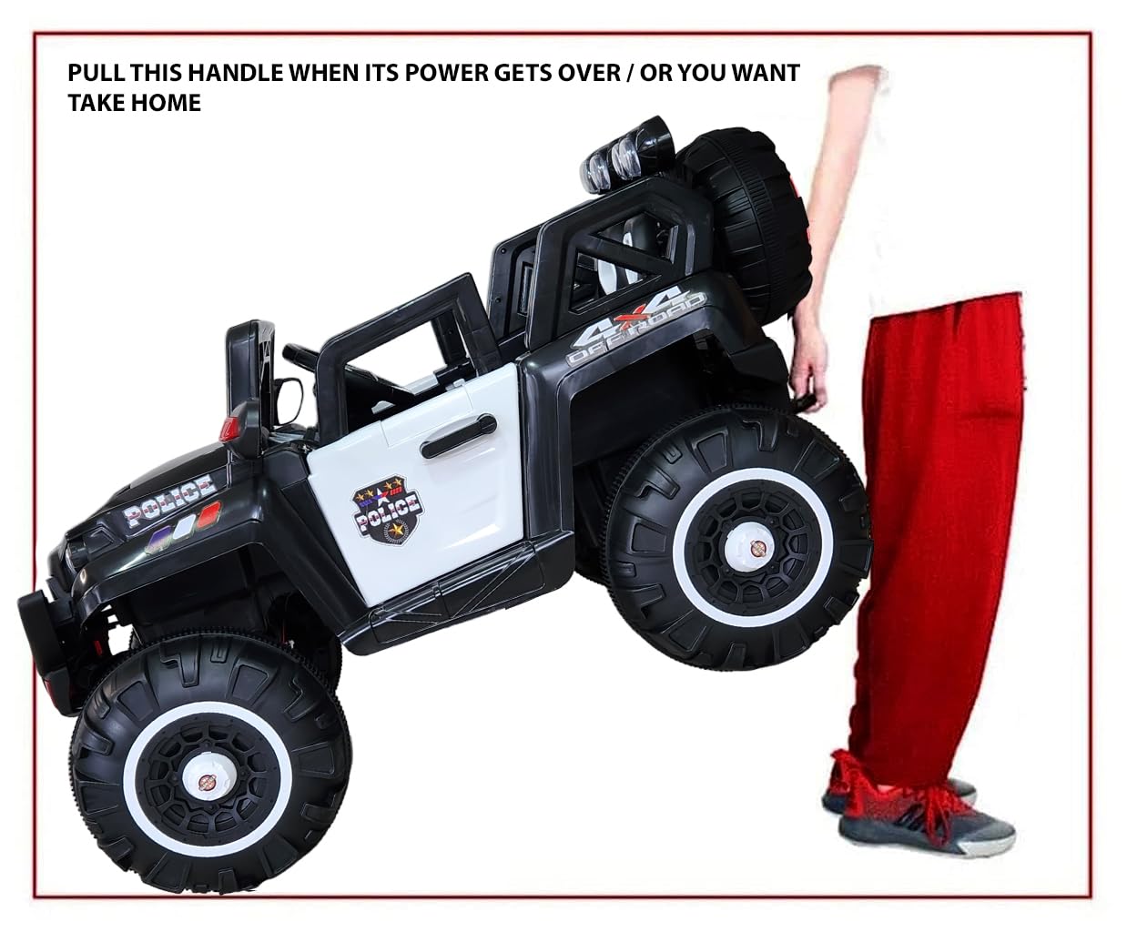 Electric Ride on for Kids | Battery Car For 1 to 7 Year Kids | Car For Kids with Swing Option, Music System, Spring Suspension and Remote Control- Black