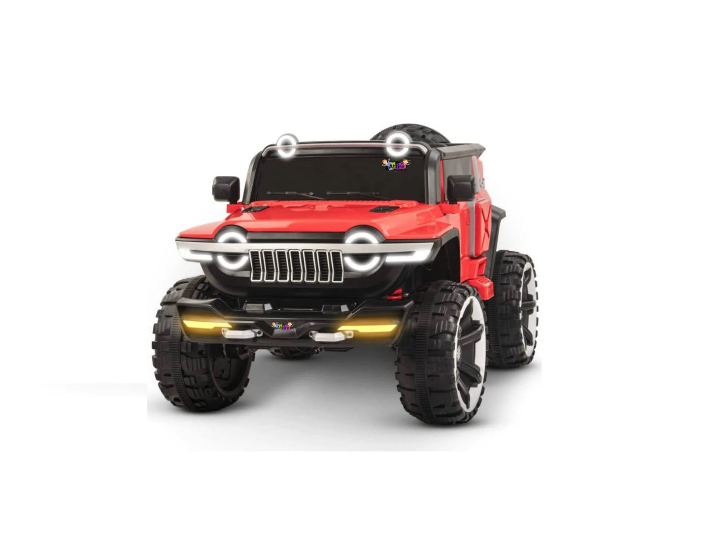 Rechargeable 4x4  Battery Operated Monster Jeep Ride On Kids Jeep with Light, Music, Rechargeable Battery Operated Jeep for Kids Drive (Red) Age 1 to 7 Years