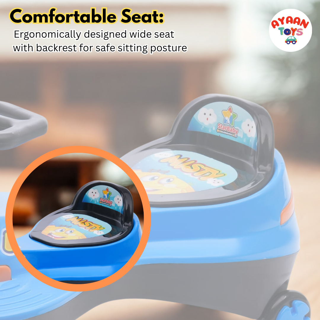 Ayaan Toys - Magic Swing Car Ride On for Kids 1 to 6 Years | Baby Twist Car with Music, Light & Smooth Wheels | No Battery, No Pedal Ride-On Toy for Boys & Girls