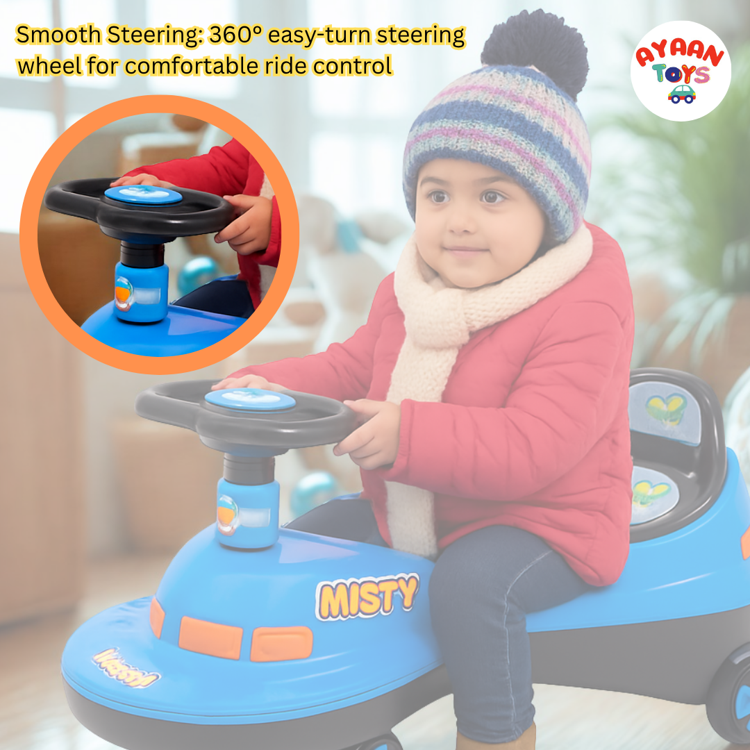 Ayaan Toys - Magic Swing Car Ride On for Kids 1 to 6 Years | Baby Twist Car with Music, Light & Smooth Wheels | No Battery, No Pedal Ride-On Toy for Boys & Girls