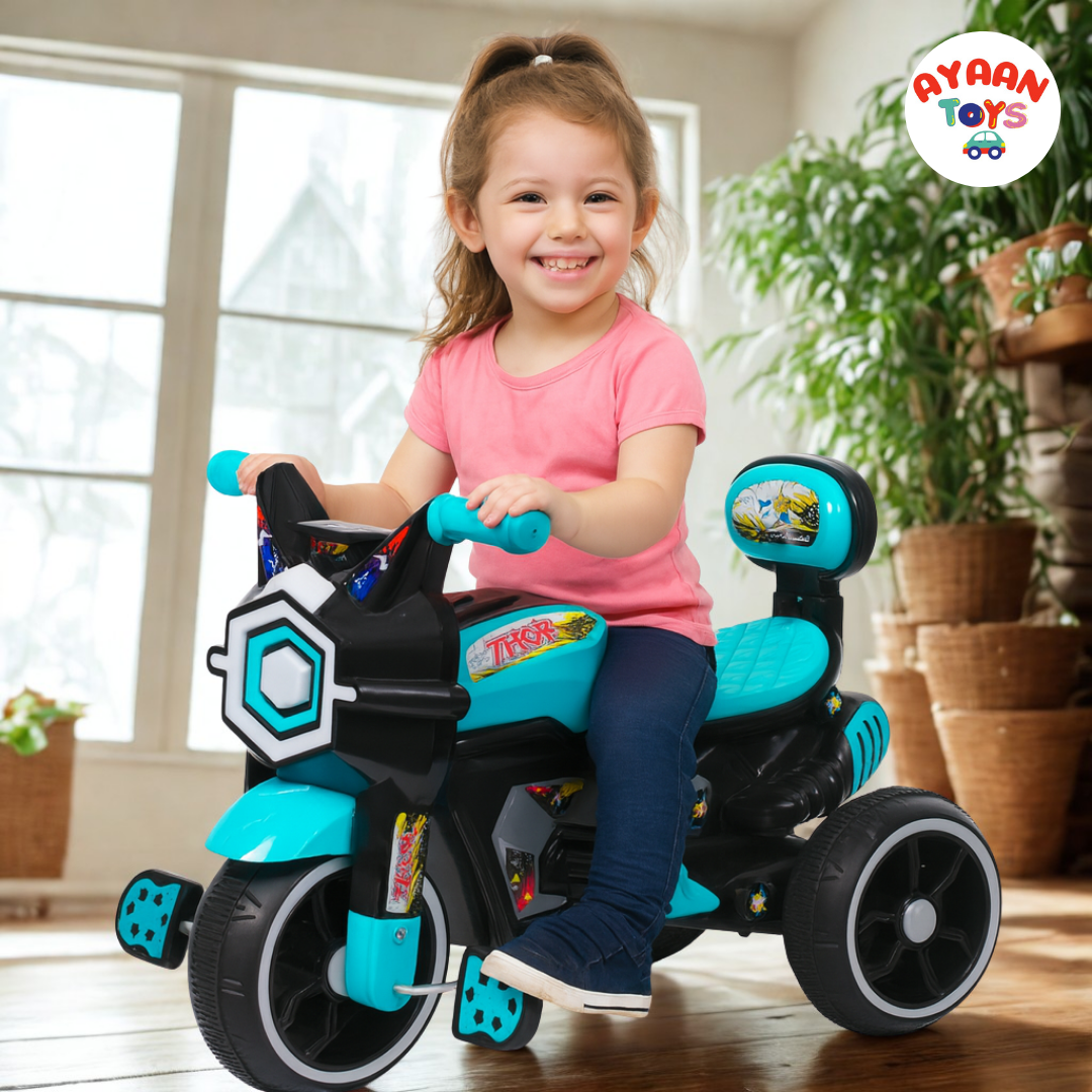 Ayaan Toys Baby Tricycle for Kids 1–3 Years | Non-Electric Kids Trike with Music & Horn and Light | Durable Pedal Tricycle with EVA Wheels & Safety Backrest | Boys & Girls Ride-On Cycle – SkyBlue