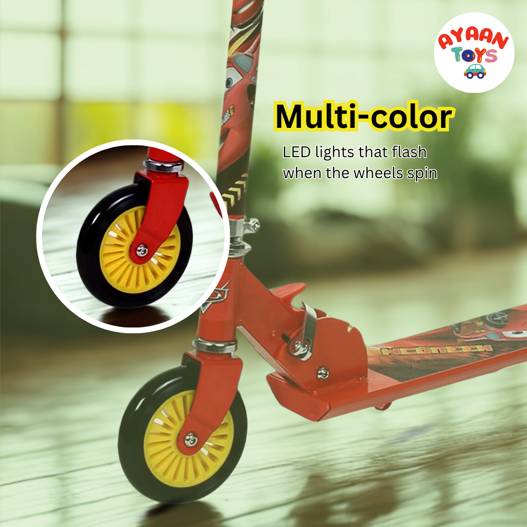 Ayaan Toys - Kids Scooter with LED Light Up Wheels, Foldable Design, Height Adjustable, 2-Wheel Kick Scooter.
