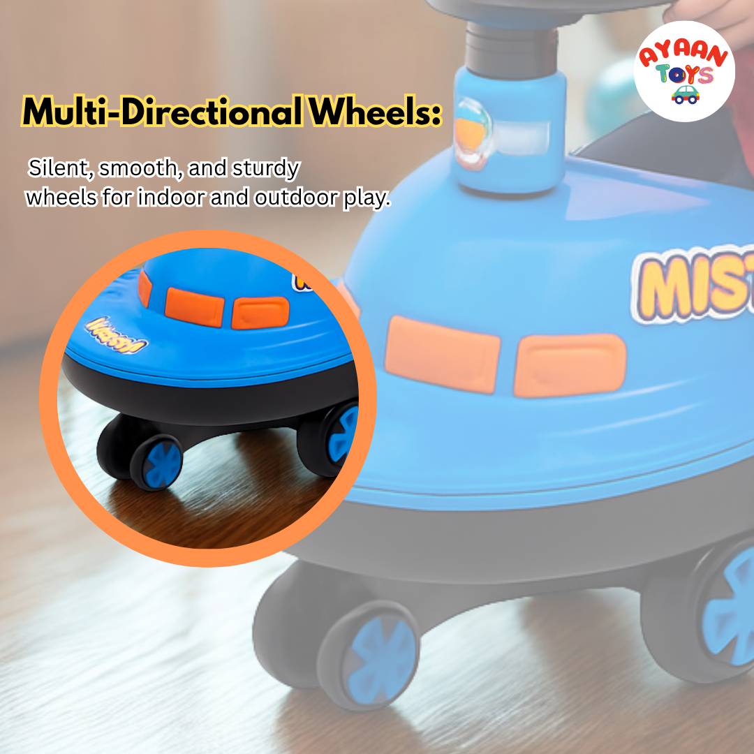 Ayaan Toys - Magic Swing Car Ride On for Kids 1 to 6 Years | Baby Twist Car with Music, Light & Smooth Wheels | No Battery, No Pedal Ride-On Toy for Boys & Girls
