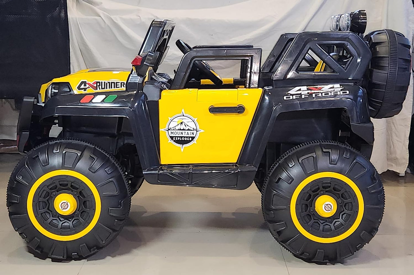 Electric Ride on for Kids | Battery Car For 1 to 7 Year Kids | Car For Kids with Swing Option, Music System, Spring Suspension and Remote Control- Yellow
