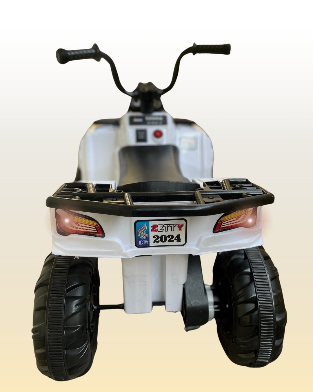 Kids Electric ATV Ride-On | Black & White 4-Wheeler with Music & Reverse Mode