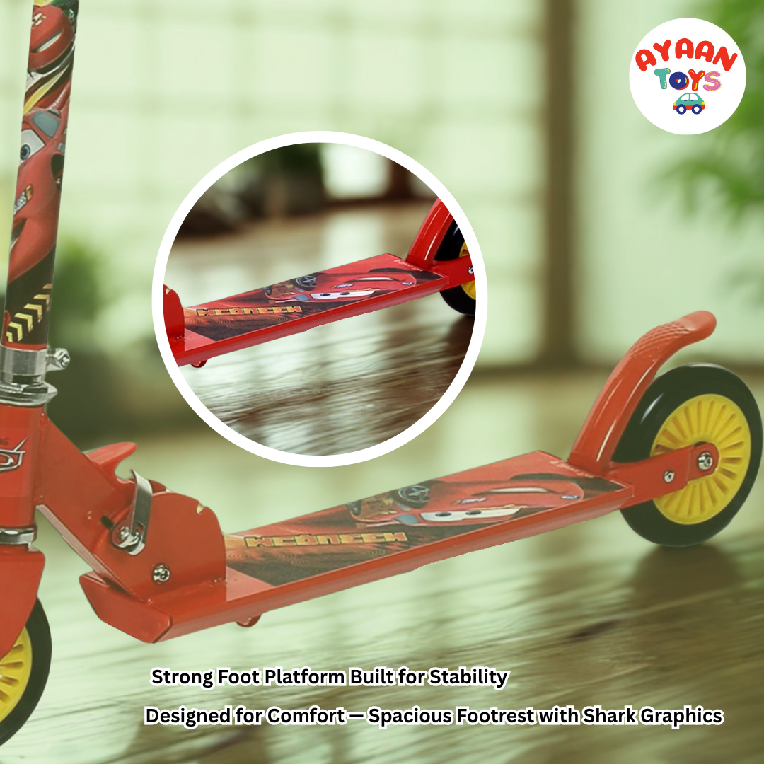 Ayaan Toys - Kids Scooter with LED Light Up Wheels, Foldable Design, Height Adjustable, 2-Wheel Kick Scooter.