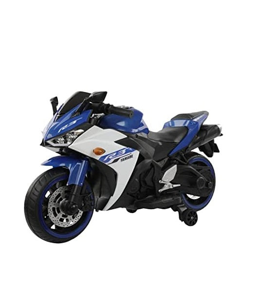 Battery Operated Bike For Kids | R3 Mountain Battery Operated Ride On Motor Bike for Kids, 2 to 7 Years, Blue & White