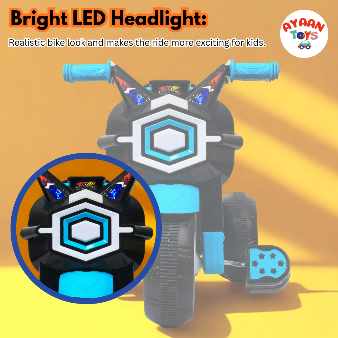 Ayaan Toys Baby Tricycle for Kids 1–3 Years | Non-Electric Kids Trike with Music & Horn and Light | Durable Pedal Tricycle with EVA Wheels & Safety Backrest | Boys & Girls Ride-On Cycle – SkyBlue