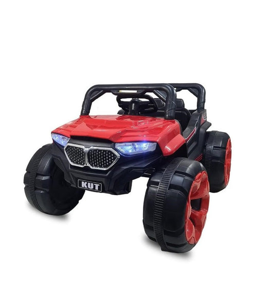Battery Operated Jeep for Kids   KV695 Big Wheeler |The Electric Ride on Car with 2x6v Batteries, Music System Swing and Remote Jeep for 2 to 4 Years Children to Drive (Red)