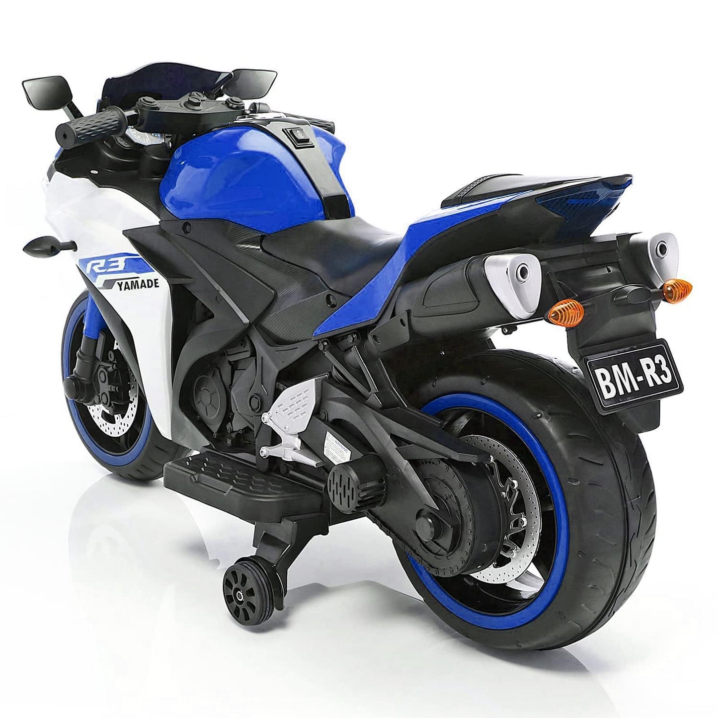 Battery Operated Bike For Kids | R3 Mountain Battery Operated Ride On Motor Bike for Kids, 2 to 7 Years, Blue & White