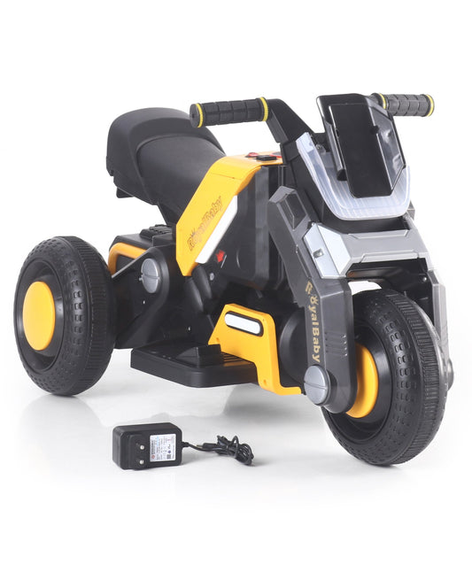 Kids Electric Ride-On Bike – 6V Battery Powered, Yellow with Music & LED Light (Ages 1–4)