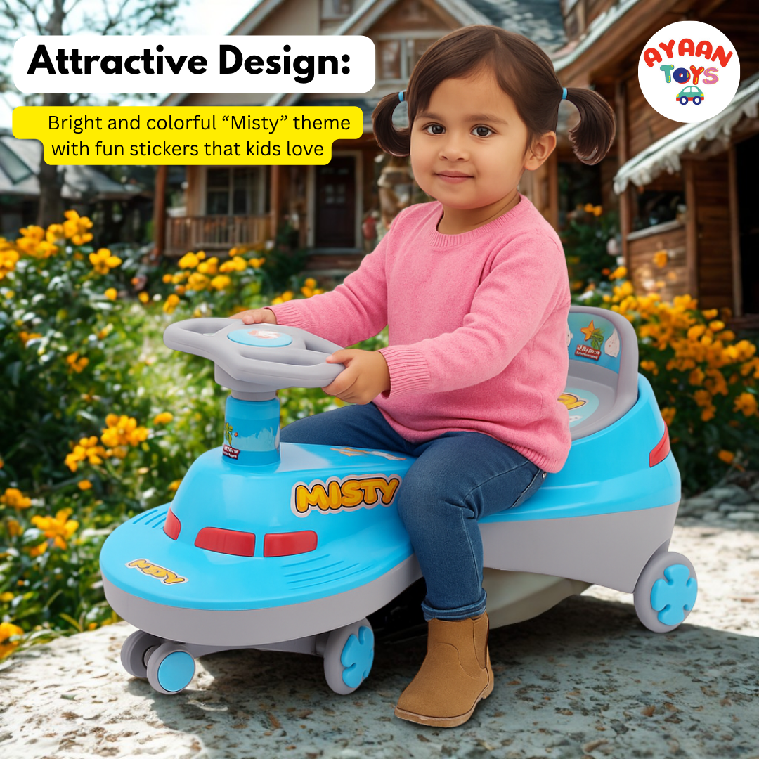 Ayaan Toys - Magic Swing Car Ride On for Kids 1 to 6 Years | Baby Twist Car with Music, Light & Smooth Wheels | No Battery, No Pedal Ride-On Toy for Boys & Girls