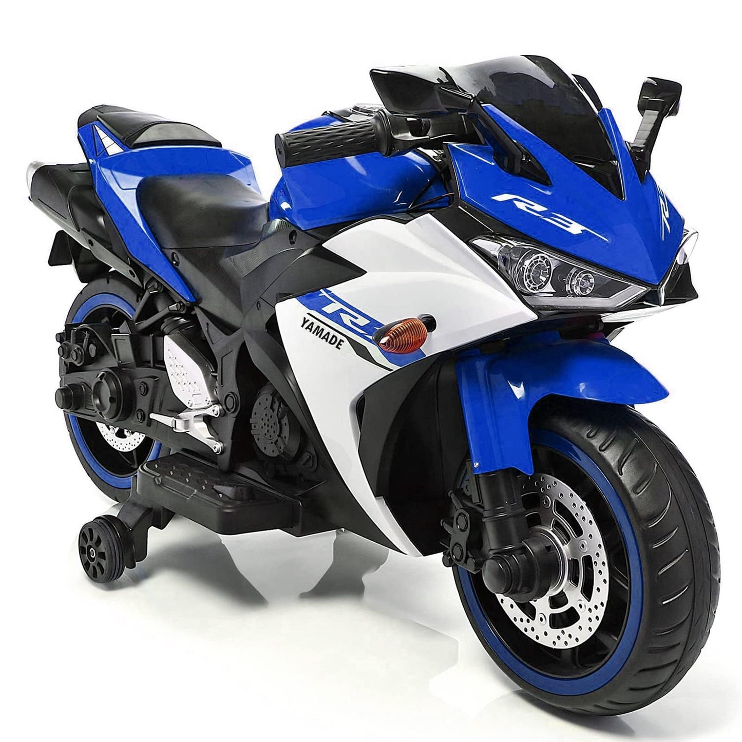 Battery Operated Bike For Kids | R3 Mountain Battery Operated Ride On Motor Bike for Kids, 2 to 7 Years, Blue & White