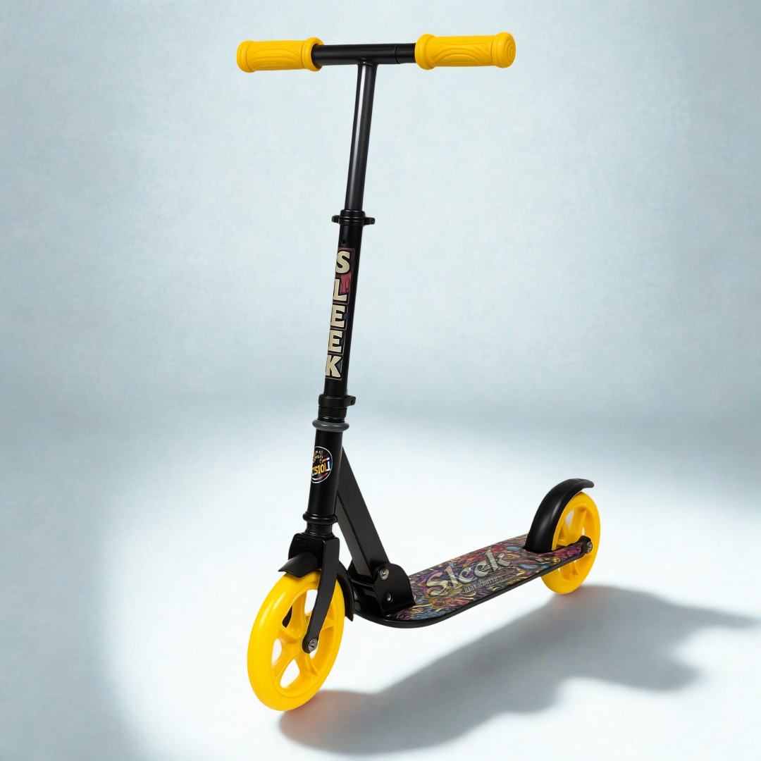 Ayaan Toys -SLEEK Kids Kick Scooter | Adjustable Height, Non-Slip Deck & Colorful Wheels | Durable & Lightweight Graphic color for Boys and Girls