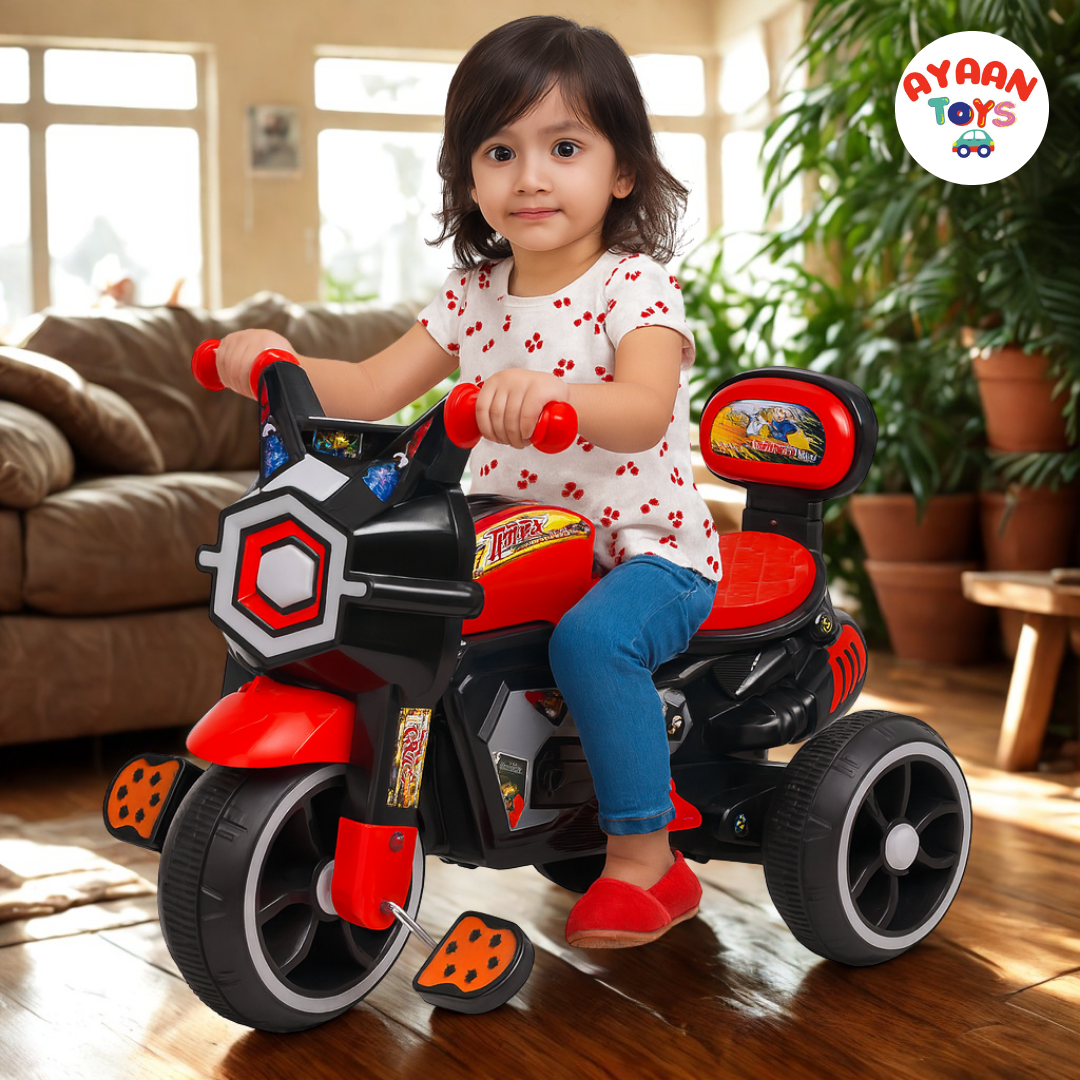 Ayaan Toys Baby Tricycle for Kids 1–3 Years | Non-Electric Kids Trike with Music & Horn and Light | Durable Pedal Tricycle with EVA Wheels & Safety Backrest | Boys & Girls Ride-On Cycle – Red