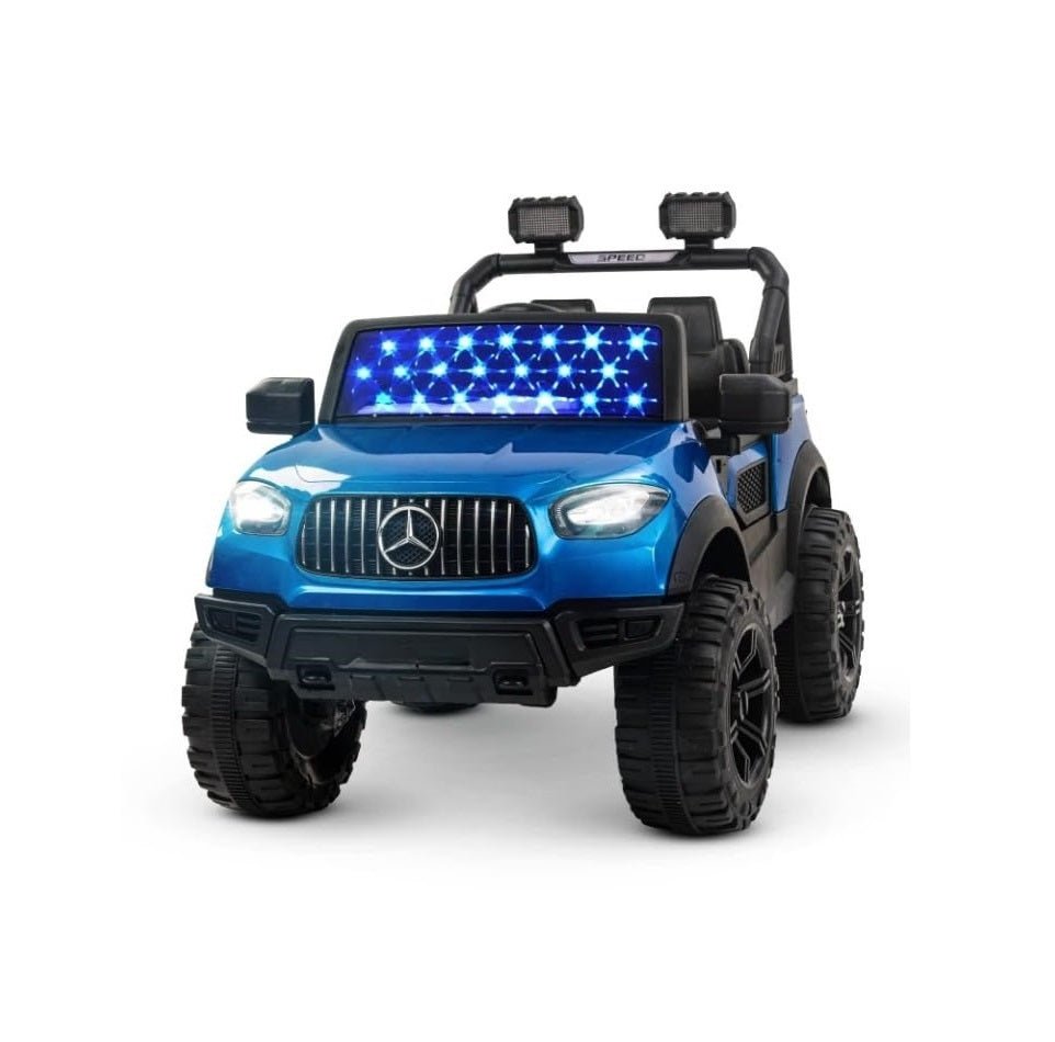 Battery Operated Jeep for Kids, Ride on Toy Kids Car with Windshield Light & Music | Kids Big Electric Car Jeep | Rechargeable Battery Car for Kids to Drive 3 to 6 Years-Blue