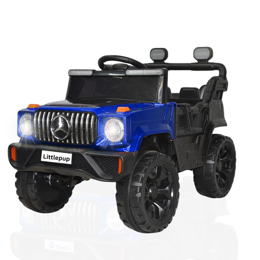 Ayaan Toys - 4x4 Electric Jeep Ride-on Car for Kids, 12V Battery Powered, Red Plastic, Remote Control, Bluetooth Music, LED Lights, Manual Drive, Ages 1-6 Years, 86x63x53cm