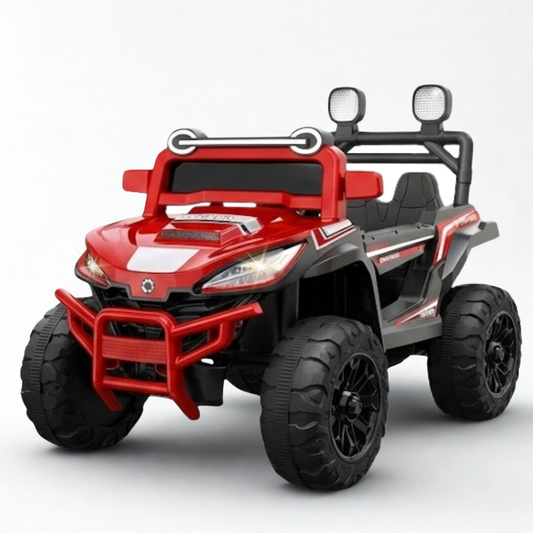Ayaan Toys Kids Ride On Jeep Car | Battery Operated Electric Jeep for Kids | Non-Metallic Body | Big Tyres | Red Color