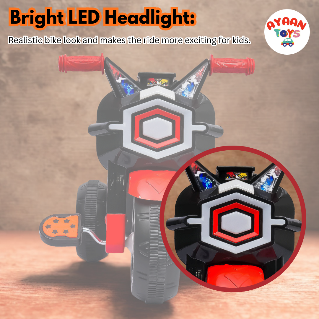 Ayaan Toys Baby Tricycle for Kids 1–3 Years | Non-Electric Kids Trike with Music & Horn and Light | Durable Pedal Tricycle with EVA Wheels & Safety Backrest | Boys & Girls Ride-On Cycle – Red