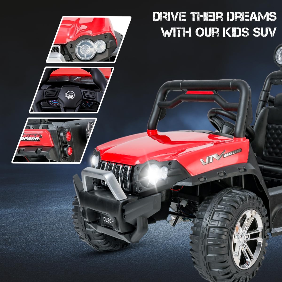 Electric Ride on for Kids | Battery Car For 1 to 7 Year Kids | Car For Kids with Swing Option, Music System, Spring Suspension and Remote Control- Red