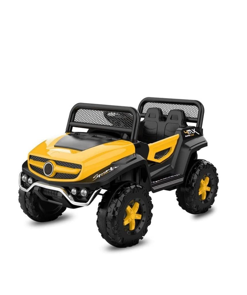 Battery Operated Ride on Jeep for Kids with Music, Lights and Swing- Electric Remote Control Ride on Jeep for Children to Drive of Age 1 to 6 Years-Yellow