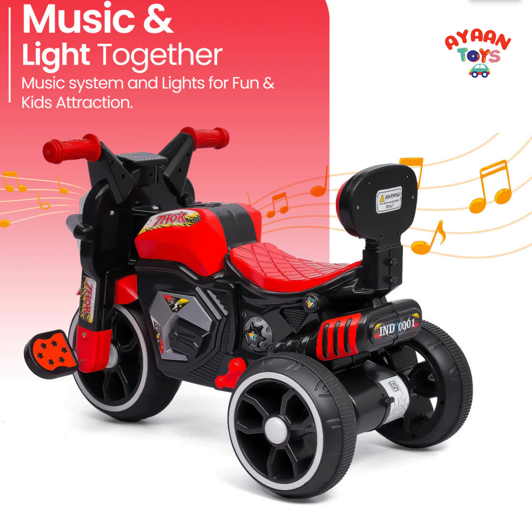 Ayaan Toys Baby Tricycle for Kids 1–3 Years | Non-Electric Kids Trike with Music & Horn and Light | Durable Pedal Tricycle with EVA Wheels & Safety Backrest | Boys & Girls Ride-On Cycle – Red