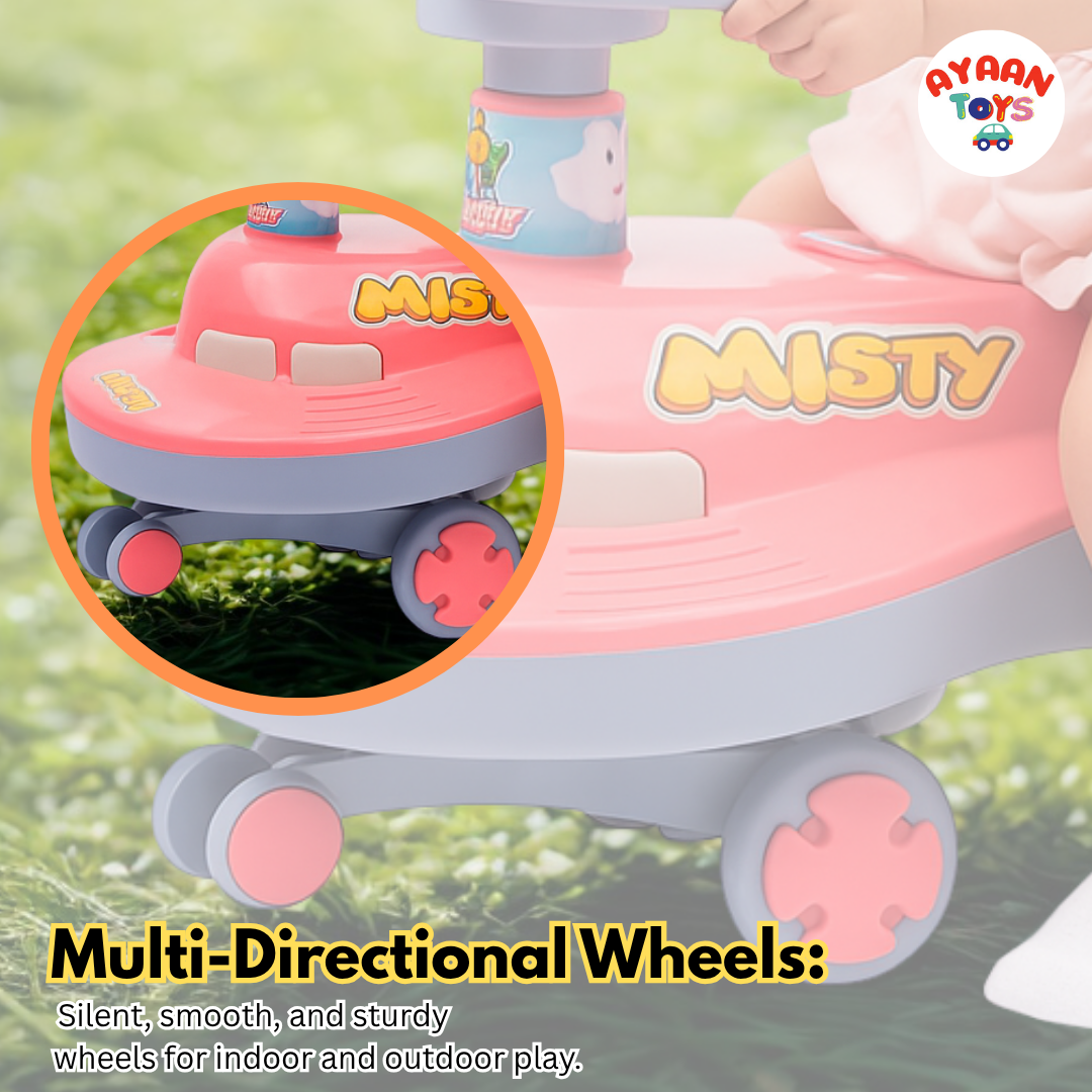 Ayaan Toys - Magic Swing Car Ride On for Kids 1 to 6 Years | Baby Twist Car with Music, Light & Smooth Wheels | No Battery, No Pedal Ride-On Toy for Boys & Girls