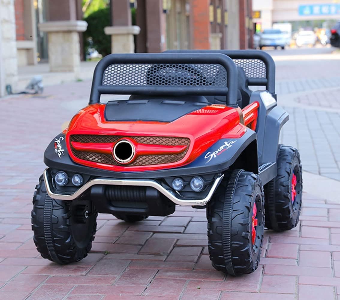 Battery Operated Ride on Jeep for Kids with Music, Lights and Swing- Electric Remote Control Ride on Jeep for Children to Drive of Age 1 to 6 Years-Matelic Red