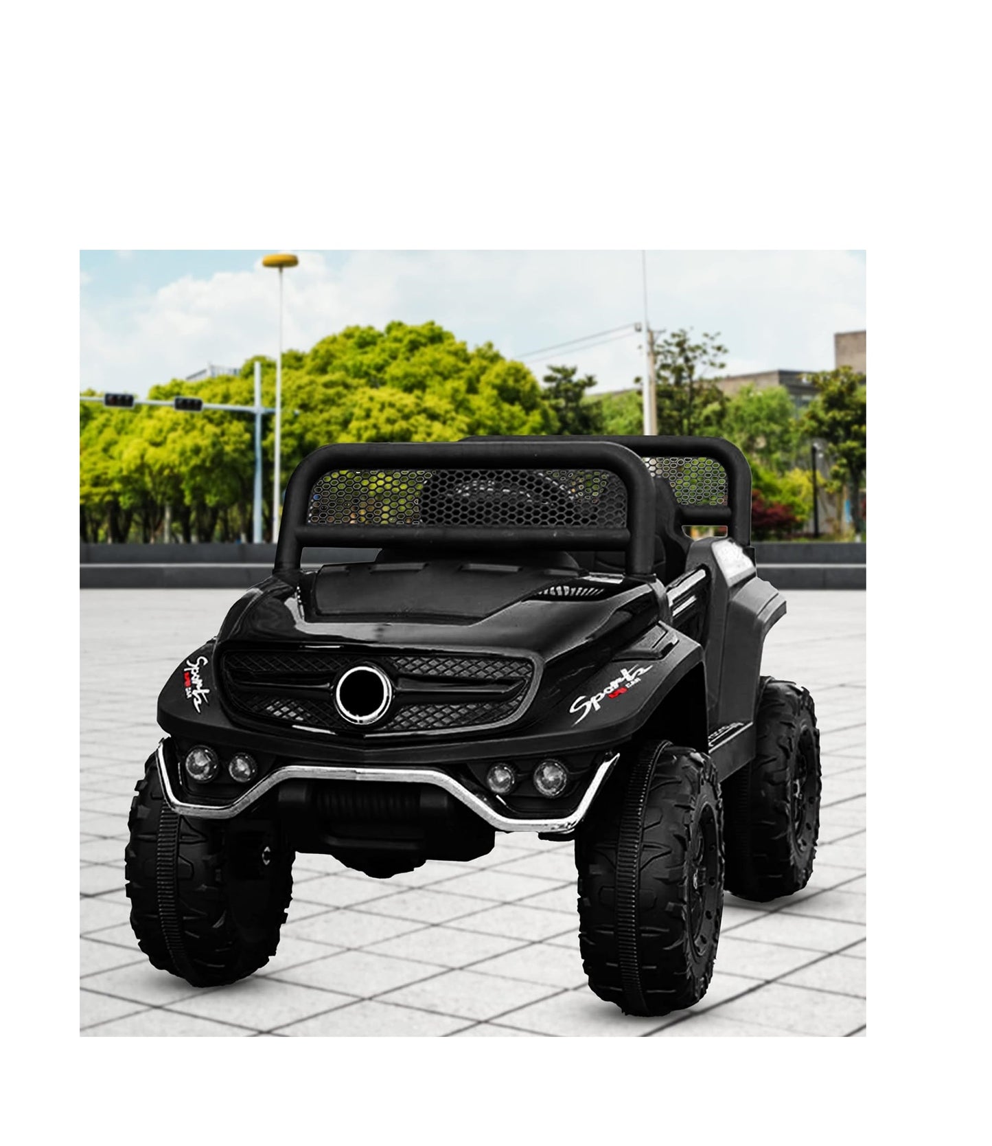 Battery Operated Ride on Jeep for Kids with Music, Lights and Swing- Electric Remote Control Ride on Jeep for Children to Drive of Age 1 to 6 Years- Black