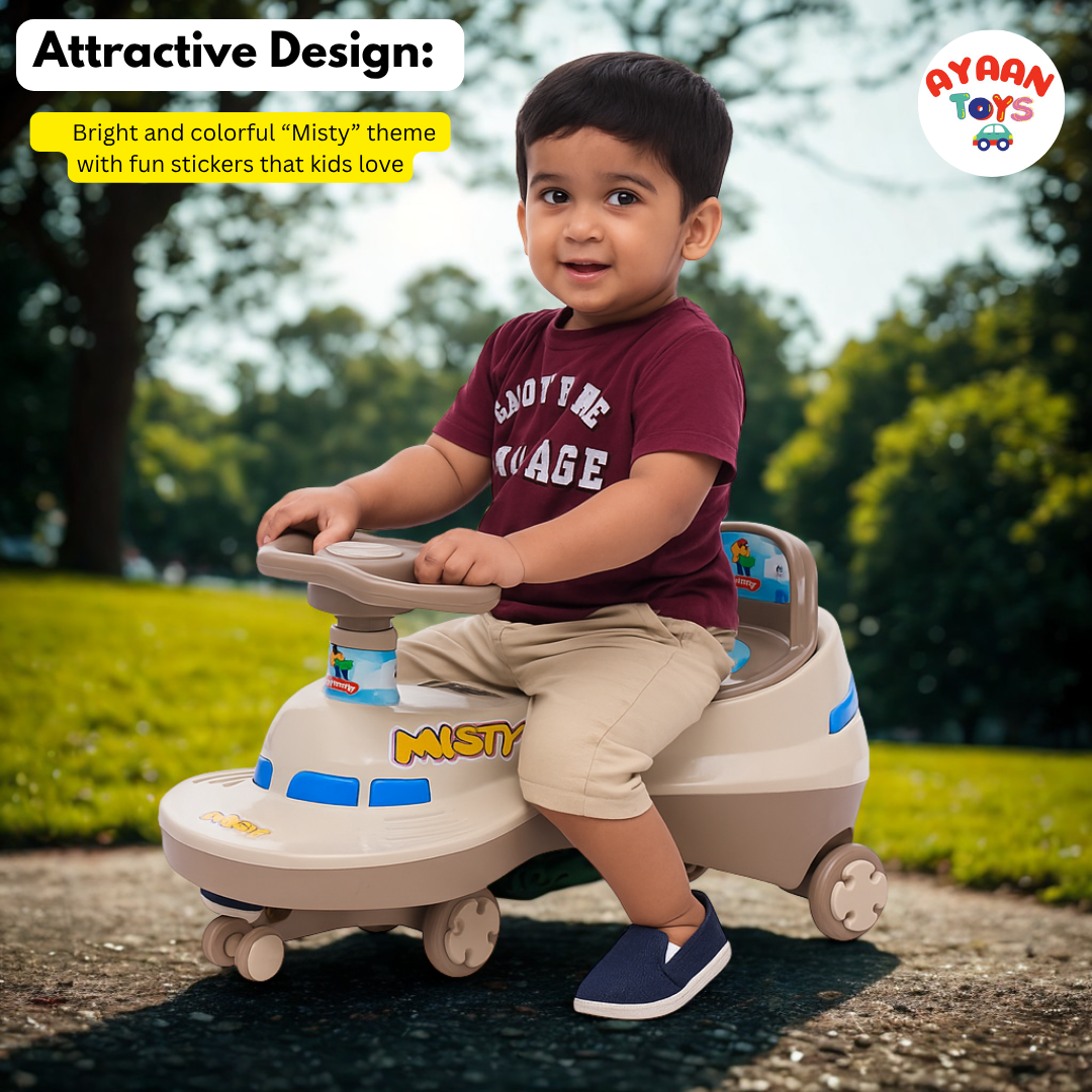 Ayaan Toys - Magic Swing Car Ride On for Kids 1 to 6 Years | Baby Twist Car with Music, Light & Smooth Wheels | No Battery, No Pedal Ride-On Toy for Boys & Girls