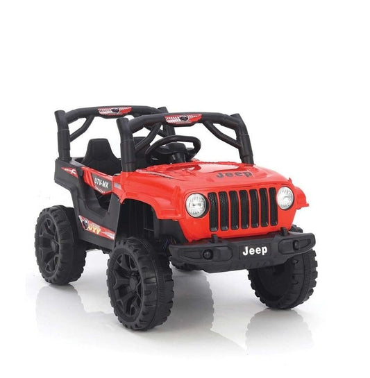 Electric Ride on Jeep for Kids with Music, Led Lights, Swing, Bluetooth Remote and 12V Battery Operated Car for1 to 4 Years Children to Drive (Red)