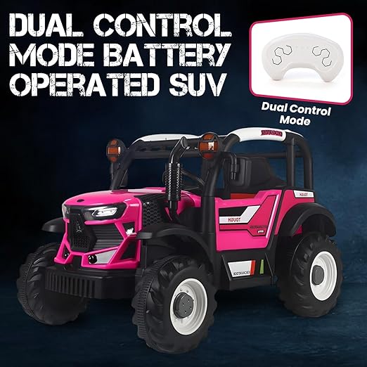 Electric Ride on for Kids | Battery Car For 1 to 7 Year Kids | Car For Kids with Swing Option, Music System, Spring Suspension and Remote Control- Pink